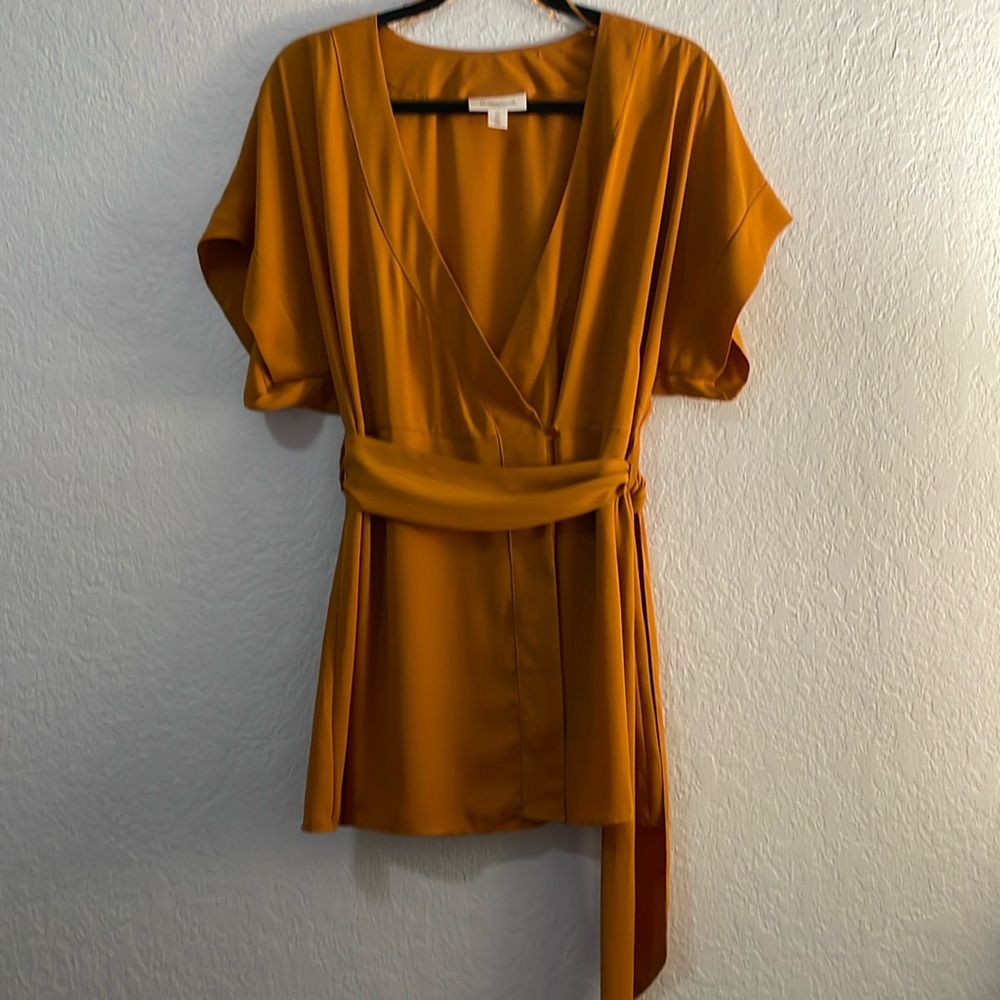 Motherhood Burnt Orange Wrap Blouse with Tie Waist